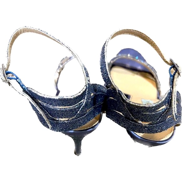 Betsey Johnson Blue Glitter Strappy Heels - Picture 6 of 10